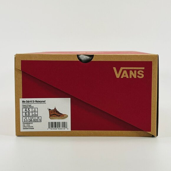 Vans MTE Sk8-Hi Dr Waterproof \'Glazed Ginger Brown\' VN000CVRN1Z Multi Size